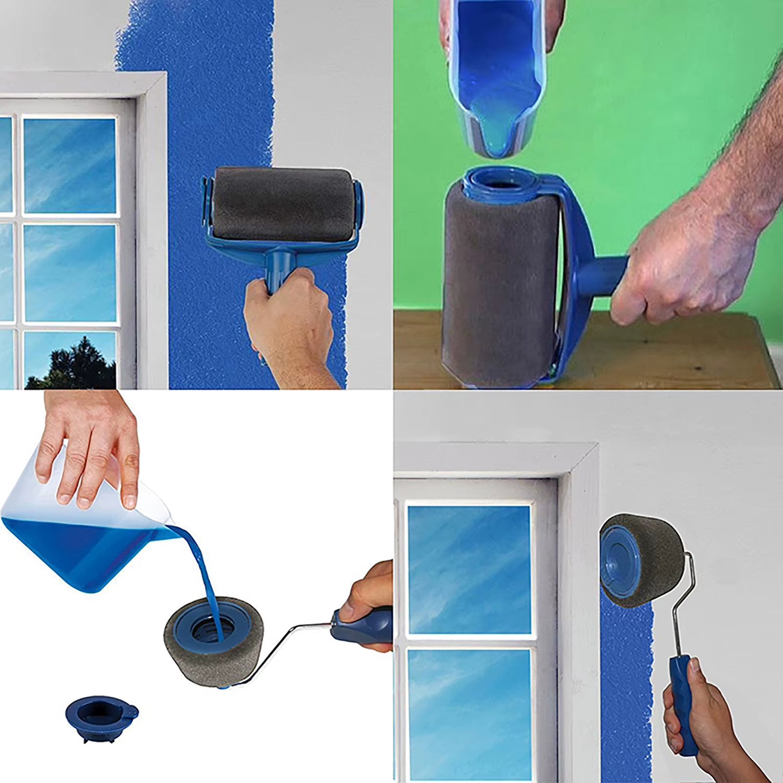 Paint Roller Brush Roller Kit Foam Interior Paint Brushes Triangles Paint Brush for Household Hardware Tools