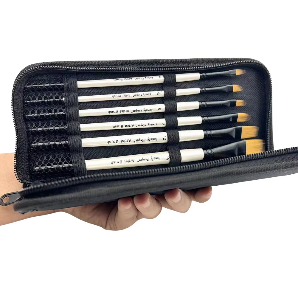 12Pcs Paint Brushes Set Kit with Carry Bag Artist Paintbrush Nylon Hair Multiple Brushes for Artist Acrylic Aquarelle Watercolor