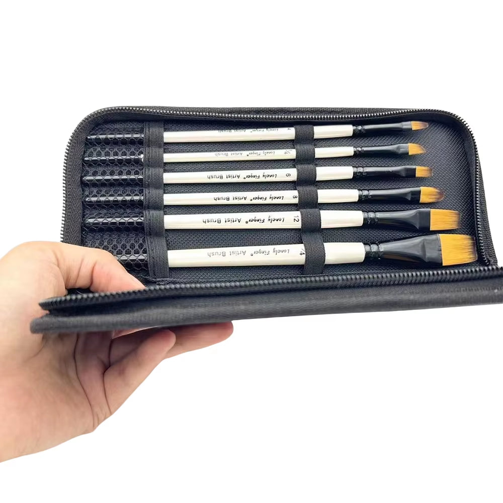 12Pcs Paint Brushes Set Kit with Carry Bag Artist Paintbrush Nylon Hair Multiple Brushes for Artist Acrylic Aquarelle Watercolor